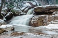 The group of waterfalls and cascades on the Cerna Desna River, close to Sous water reservoir,Jizera mountains,Czech Republic.Long Royalty Free Stock Photo