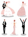 Group wedding people icons Royalty Free Stock Photo