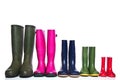 Group of wellie boots Royalty Free Stock Photo