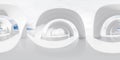 Group of White Arches With Sky Background 360 panorama vr environment map Royalty Free Stock Photo