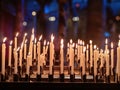 Group of white candles in the church Royalty Free Stock Photo