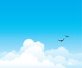 Group of white clouds on a blue sky. Royalty Free Stock Photo