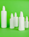Group of white cosmetic plastic bottle Royalty Free Stock Photo