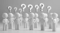 Group of People Standing With Questions Above Them in the Studio Royalty Free Stock Photo