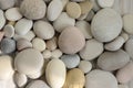 Group of white, grey and light brown stones background, pebbles beach Royalty Free Stock Photo