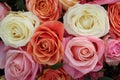 Group of white roses, wedding decorations