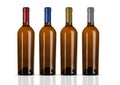 Group of white wine bottles with no label Royalty Free Stock Photo