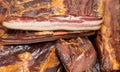 Group of whole bacon assortment