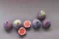 Group of whole and cut fresh figs