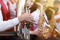 A group of wind instruments Royalty Free Stock Photo