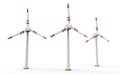 Harnessing Nature\'s Power: Group of Wind Turbines - Isolated White Background Royalty Free Stock Photo