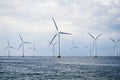 Park of wind turbines in sea Royalty Free Stock Photo