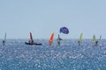 Group of windsurfers is Red sea near Eilat, Israel