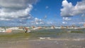 Group of windsurfers in the sea