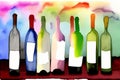 A Group Of Wine Bottles Sitting Next To Each Other. Generative AI Royalty Free Stock Photo