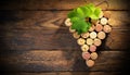 Group of Wine Corks in the Shape of a Bunch of Grapes - Generative Ai