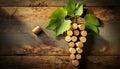 Group of Wine Corks in the Shape of a Bunch of Grapes - Generative Ai