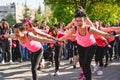 Energetic Women Embrace the Power of Piloxing in Outdoor Park Session