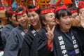 A group of women brings the Mikoshi for Kanda Matsuri