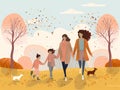 A Group Of Women And Children Walking In A Park Royalty Free Stock Photo