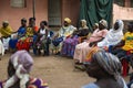 Group of women at a community meeting in the city of Bissau, in Guinea-Bissau Royalty Free Stock Photo