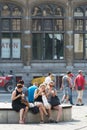 A group of women, eating ice cream