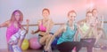 Group of women performing aerobics Royalty Free Stock Photo