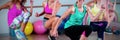 Group of women performing aerobics Royalty Free Stock Photo