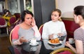 Group of women taking a complicated conversation Royalty Free Stock Photo