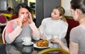 Group of women taking a complicated conversation Royalty Free Stock Photo