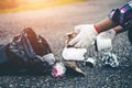 Group women volunteer help garbage collection charity. Royalty Free Stock Photo