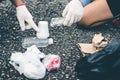 Group women volunteer help garbage collection charity. Royalty Free Stock Photo