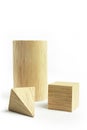 Group of wood block models Royalty Free Stock Photo