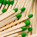 Group Wood Stalk Green Tip Match In Box Matchsticks