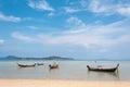 Group of wooden boats at the tropical beach, Thailand Royalty Free Stock Photo