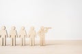 Group of wooden businessman, leadership concept