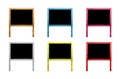 Group of wooden frame blank multi colors with copy space for tex