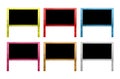 Group of wooden frame blank multi colors with copy space for tex