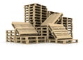 Group wooden pallets