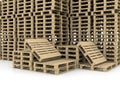 Group wooden pallets