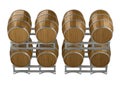Group wooden wine barrels