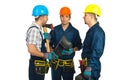 Group of workers men having conversation