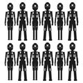 Group of workers Vector black icon on white background. Royalty Free Stock Photo