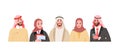 Group of working arabian business people diversity, arab man and woman avatars