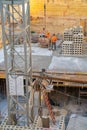 Group of workmen wearing protective helmets