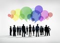 Group of World Business People with Colorful Speech Bubble Royalty Free Stock Photo