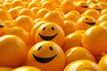 a group of yellow balloons with smiley faces Royalty Free Stock Photo