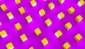Group of yellow cubes with a bright side on a violet background Royalty Free Stock Photo