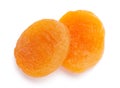 Group of yellow dried apricots isolated on white background Royalty Free Stock Photo