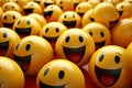 a group of yellow smiley faces with open mouths Royalty Free Stock Photo